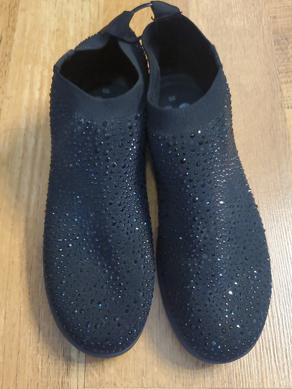 Bobs Sketchers Black Rhinestone Memory Foam Slip On Shoes Size 9 - Picture 4 of 10